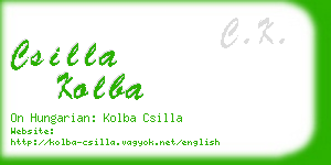 csilla kolba business card